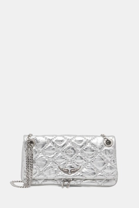 ZADIG&VOLTAIRE torebka skórzana kolor srebrny LWBA04078