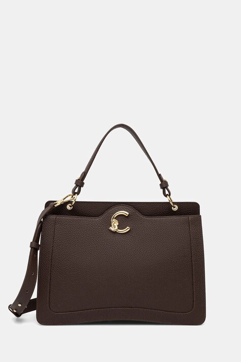 Δερμάτινη τσάντα Coccinelle COCCINELLE C-ME χρώμα: καφέ, E1.SSL.18.05.01