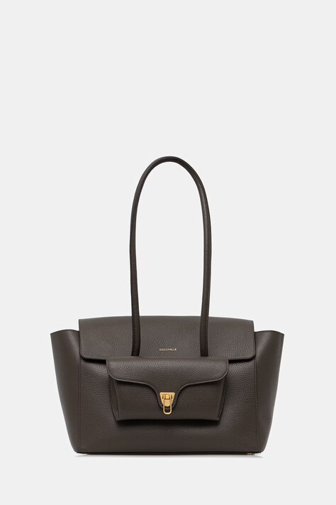 Coccinelle torebka shopper damska skórzana DOUBLE BEAT zielona E1.T8A.11.02.01