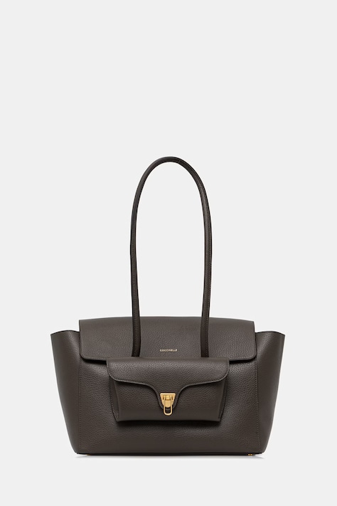 Coccinelle torebka shopper damska skórzana DOUBLE BEAT zielona E1.T8A.11.02.01