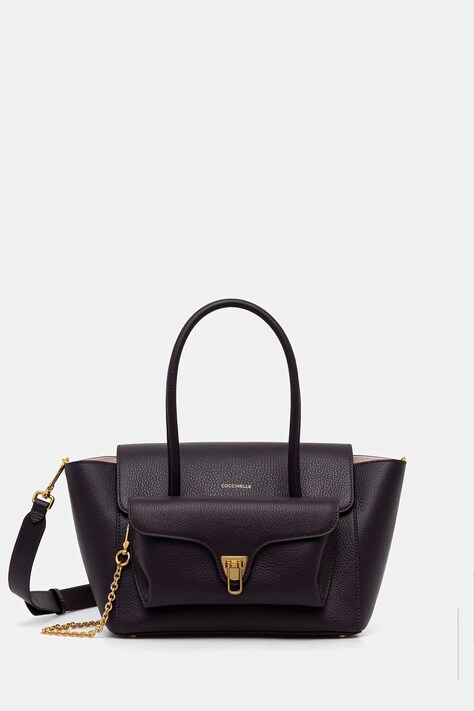 Coccinelle borsa a mano in pelle DOUBLE BEAT colore nero E1.T8A.18.02.01