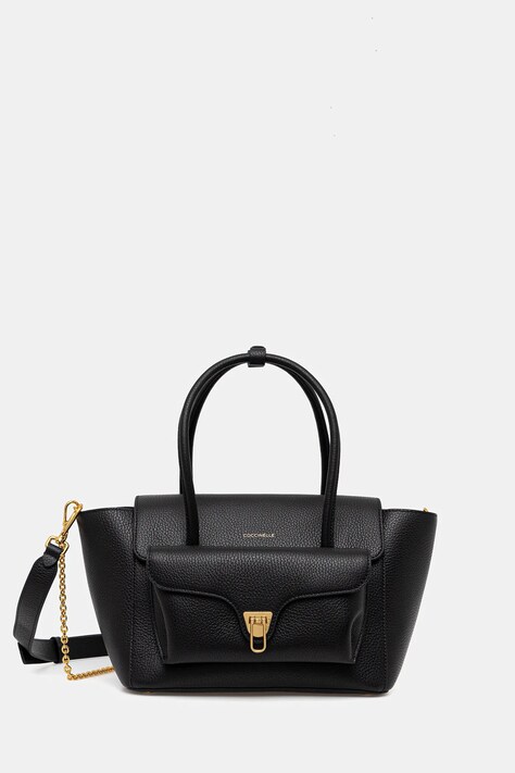 Coccinelle borsa a mano in pelle DOUBLE BEAT colore nero E1.T8A.18.02.01