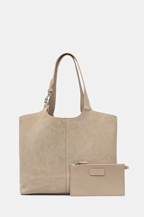 Coccinelle torebka zamszowa kolor beżowy E1.THE.11.01.01