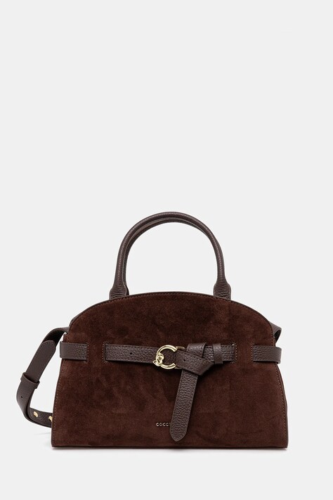 Coccinelle geantă de mână din piele întoarsă SABINE SUEDE culoarea maro, E1.TLB.18.02.01