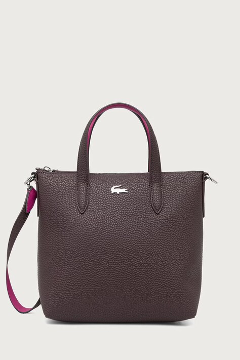 Lacoste Torebka tote damska z imitacji skóry bordowa NF5126AA