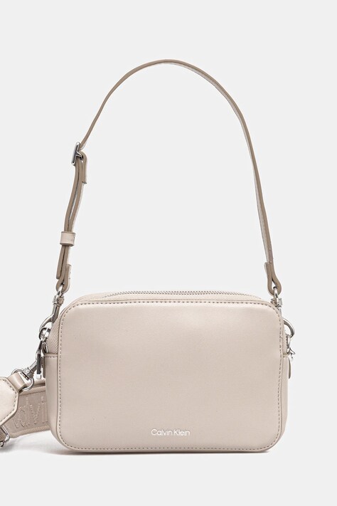 Τσάντα Calvin Klein χρώμα: μπεζ, LV04F3165G