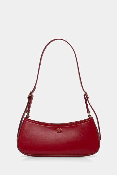 Calvin Klein чанта дамска от имитация на кожа бордо LV04F3170G
