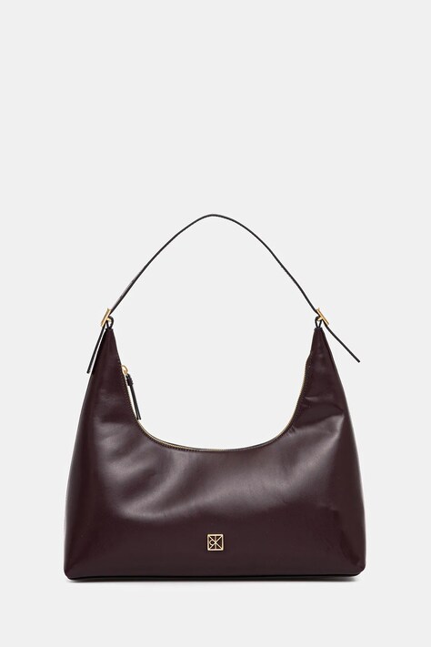 Calvin Klein torebka skórzana kolor bordowy LV04F3262G