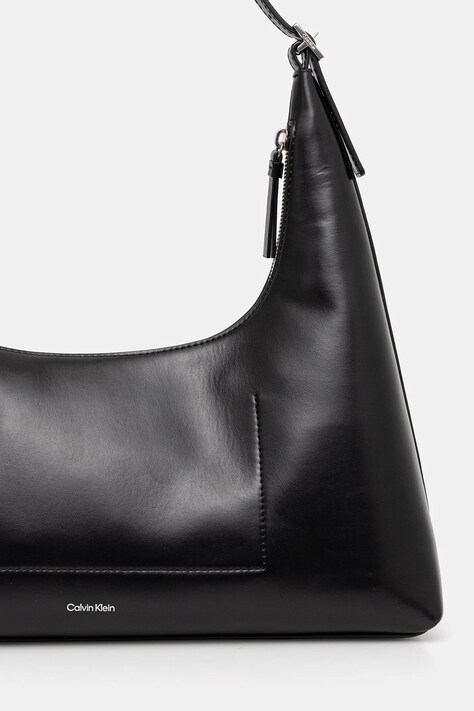 Δερμάτινη τσάντα Calvin Klein χρώμα: μαύρο, LV04F3262G
