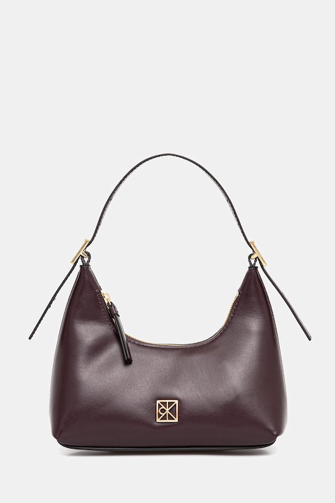 Kožená kabelka Calvin Klein fialová barva, LV04F3263G
