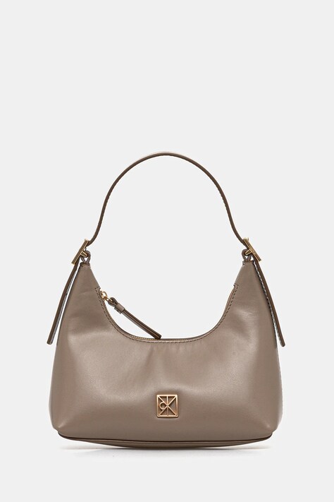 Usnjena torbica Calvin Klein črna barva, LV04F3263G