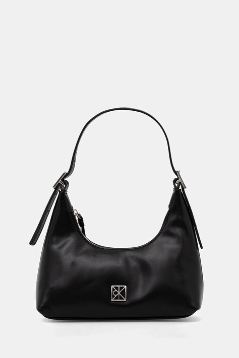 Calvin Klein torebka skórzana kolor czarny LV04F3263G