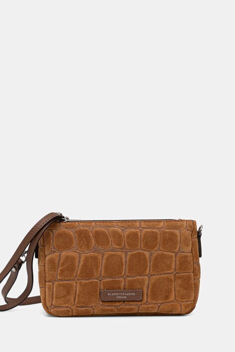 Semišová kabelka Gianni Chiarini NORA POUCH hnědá barva, BS.10224.CM