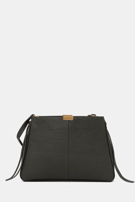 Tommy Hilfiger poșetă de piele culoarea verde, AW0AW17661
