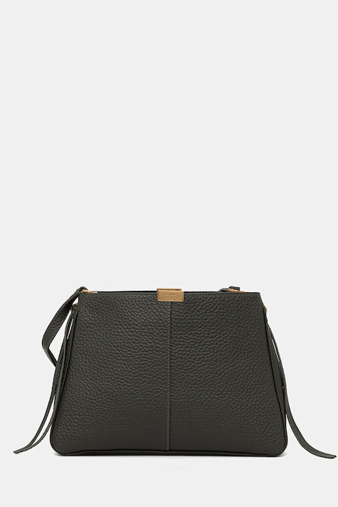 Kožená kabelka Tommy Hilfiger zelená barva, AW0AW17661