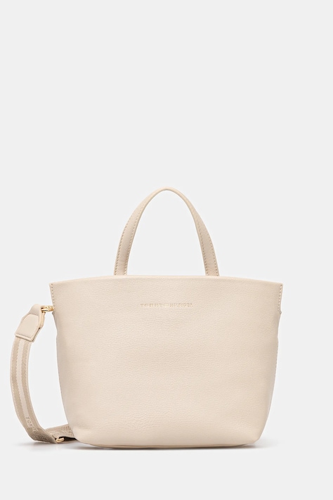 Kabelka Tommy Hilfiger béžová farba, AW0AW17694