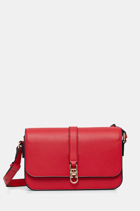 Tommy Hilfiger listonoszka damska z imitacji skóry czerwona AW0AW17723