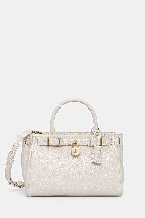 Tommy Hilfiger torebka tote damska skórzana beżowa AW0AW17926