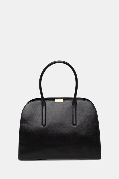 Tommy Hilfiger torebka skórzana kolor czarny AW0AW18206