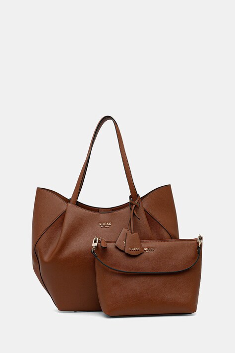 Guess poșetă AMORETTE culoarea maro, HWBG78 98240