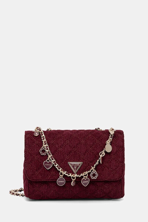 Вельветовая сумка Guess GIULLY цвет бордовый HWCG96 73200