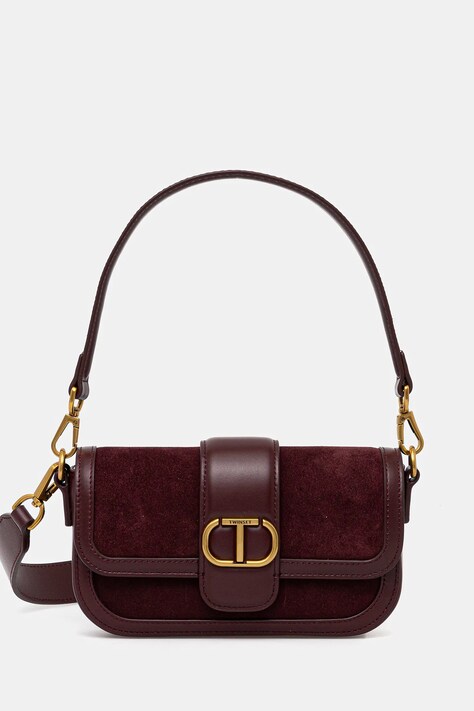 Twinset geantă de piele culoarea bordo, 252TD8371