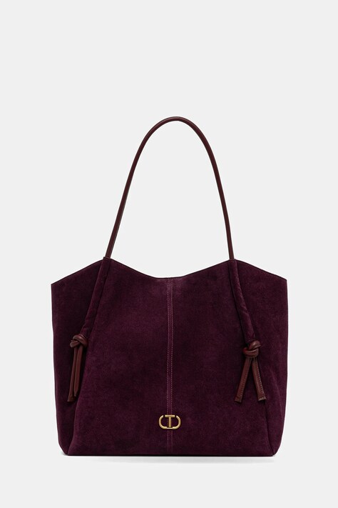 Twinset torebka zamszowa kolor bordowy 252TD8350