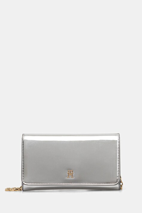 Τσάντα Tommy Hilfiger χρώμα: ασημί, AW0AW17959