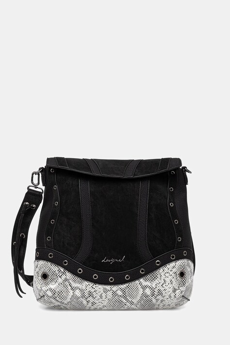 Kabelka Desigual SNAKE PATCH JERSEY 2 černá barva, 25WAKP11