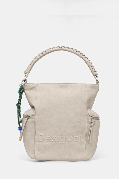 Раница Desigual HALF LOGO ARICA PIE дамска в бежово малък размер с изчистен дизайн 25WAKP30