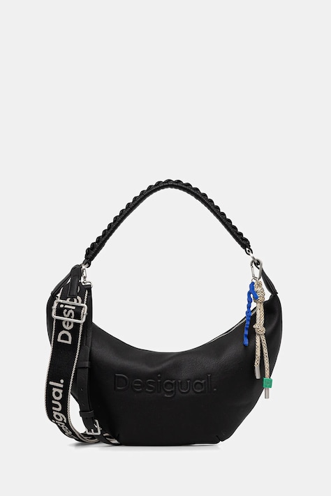 Τσάντα Desigual HALF LOGO ZANTE BLACK χρώμα: μαύρο, 25WAXP52