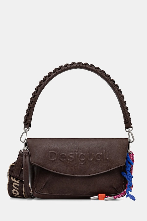 Kabelka Desigual HALF LOGO TROKEL hnedá farba, 25WAXP70