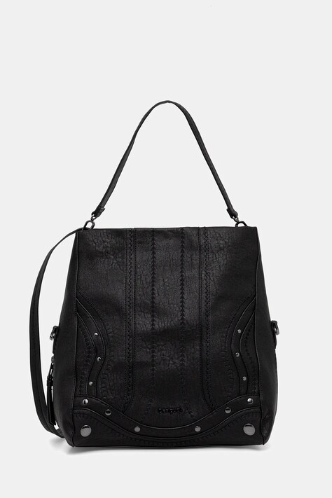 Kabelka Desigual EMBRO PATCH LOVERTY B čierna farba, 25WAXPAA