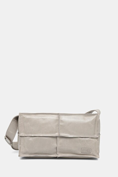 MM6 Maison Margiela torebka skórzana kolor szary SB5WD0031.P8490.T1019