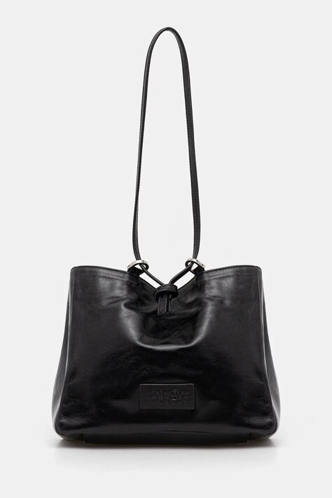 MM6 Maison Margiela torebka skórzana kolor czarny SB5ZH0021.P7187.T8013