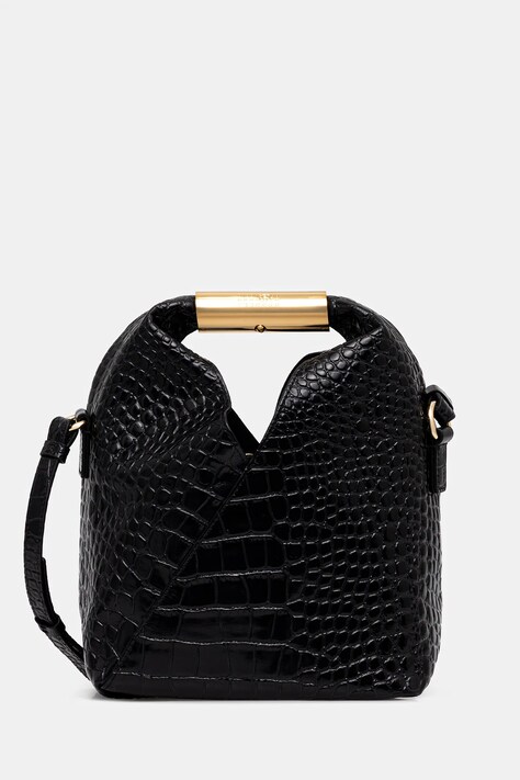 MM6 Maison Margiela torebka skórzana kolor czarny SB6WD0042.P8650.T8013