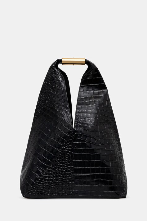 MM6 Maison Margiela torebka skórzana kolor czarny SB6WD0043.P8650.T8013