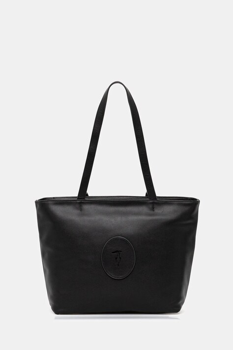Trussardi torebka skórzana kolor czarny Z644E006025N