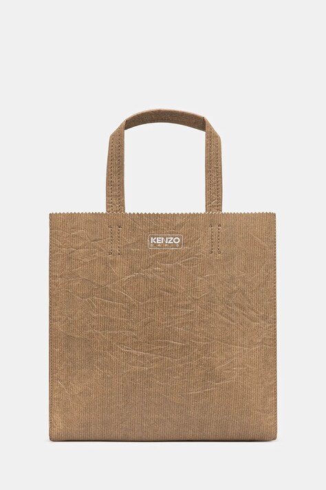 Шкіряна сумочка Kenzo Small Tote Bag колір бежевий FF62SA110L06