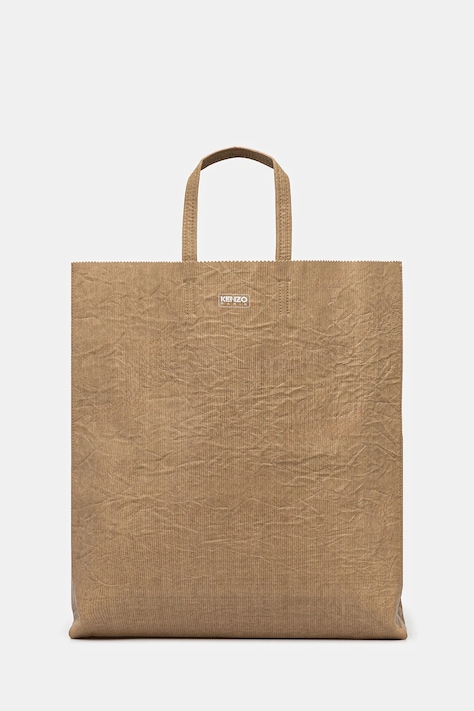 Шкіряна сумочка Kenzo Large Tote Bag колір бежевий FF62SA121L06