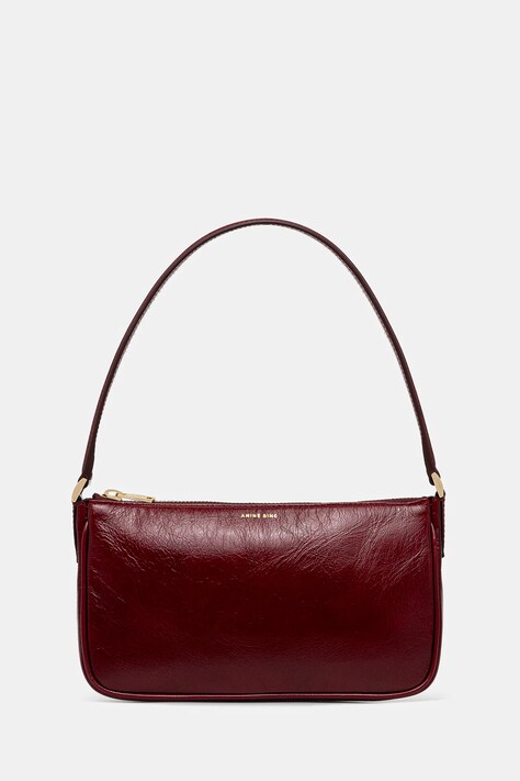 Kožená kabelka Anine Bing mini elly vínová barva, A.13.11353