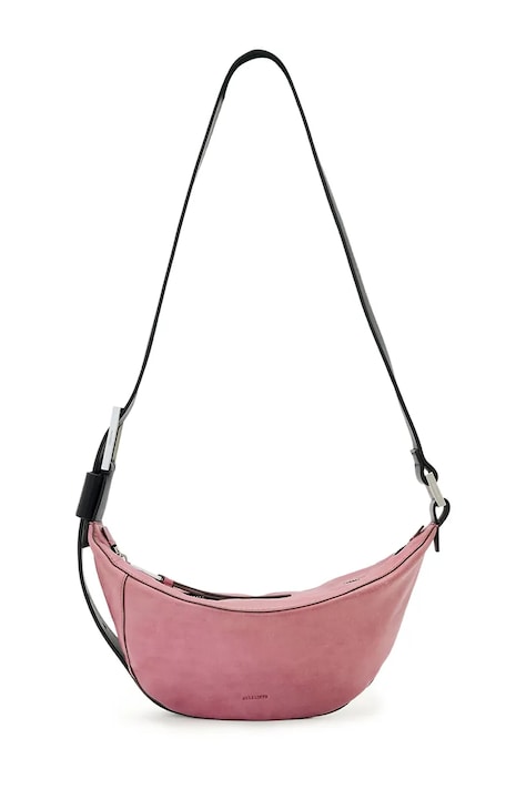 AllSaints geantă croissant de damă din piele LUNA roz W192XD