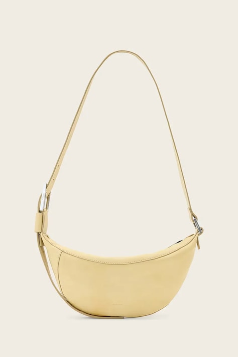 AllSaints geantă croissant de damă din piele LUNA galbenă W192XD