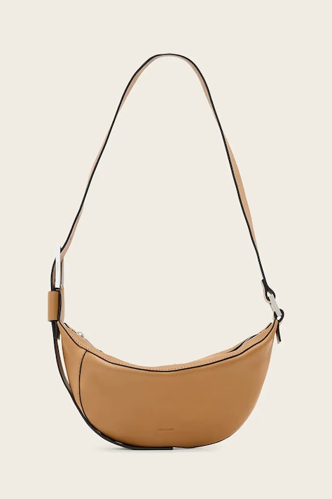 AllSaints geantă croissant pentru femei din piele LUNA portocalie W192XD