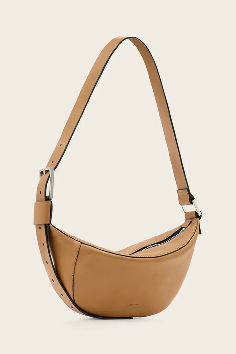 AllSaints geantă croissant pentru femei din piele LUNA portocalie W192XD