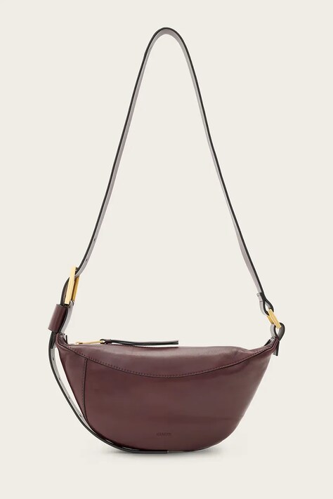 AllSaints torebka skórzana LUNA kolor czerwony W192XD