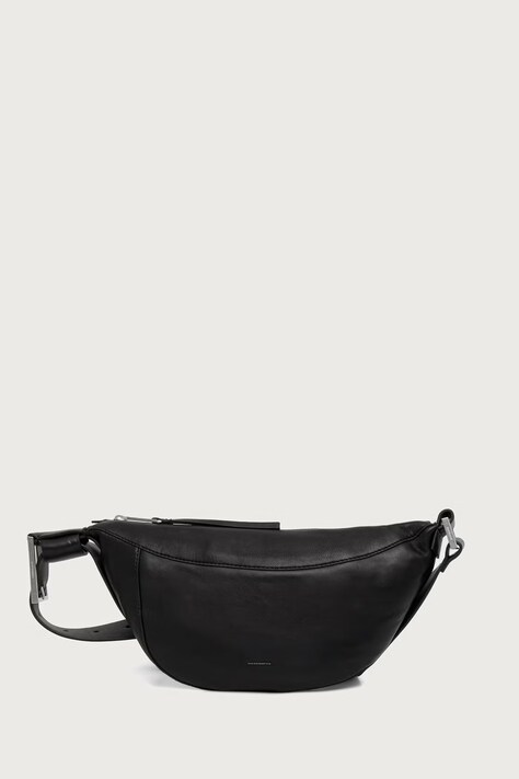 AllSaints Kabelka rohlík dámská kožená LUNA černá W192XD