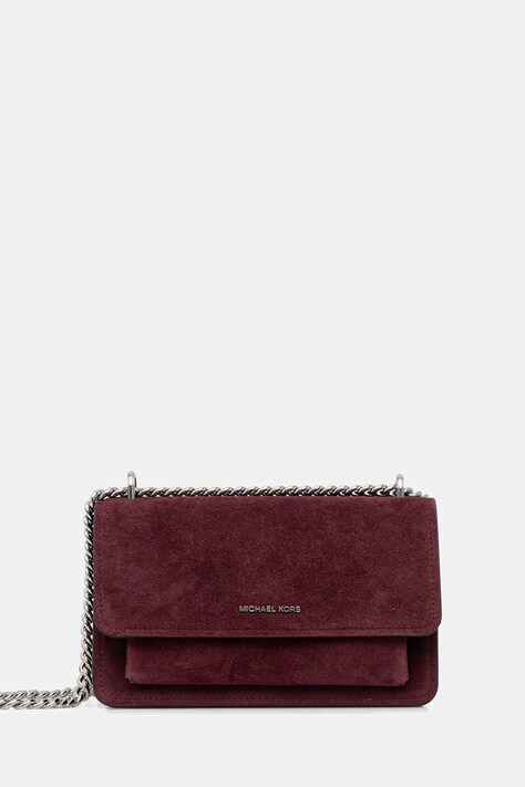 MICHAEL Michael Kors geantă de mână din piele întoarsă culoarea bordo, 30F5SC7L3S
