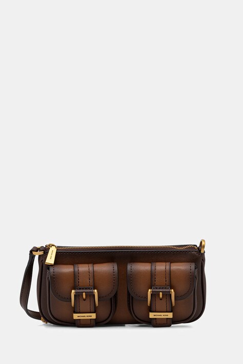 Kožená kabelka MICHAEL Michael Kors hnědá barva, 32F5AZCU1O