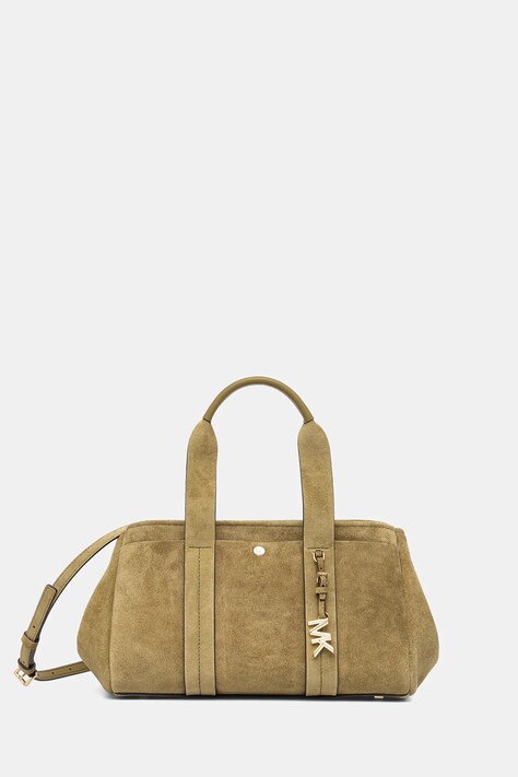 Torbica iz semiša MICHAEL Michael Kors zelena barva, 30F5G1ZS1S